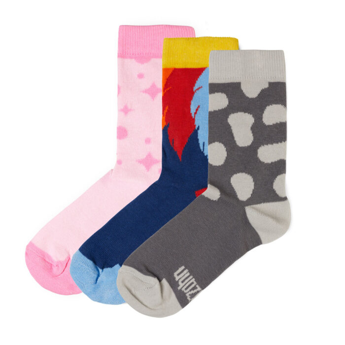 00958-50023 - Affenzahn - Kindersocken - 3 Paar - Bio-Baumwolle - Einhorn Tukan Hund