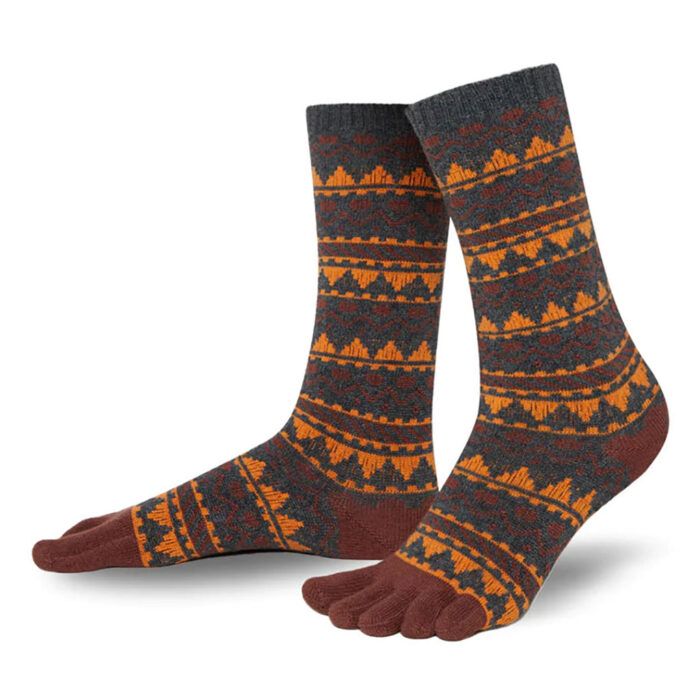 8310304 knitido zehensocken Baumwolle Biwa Cotton braun-orange